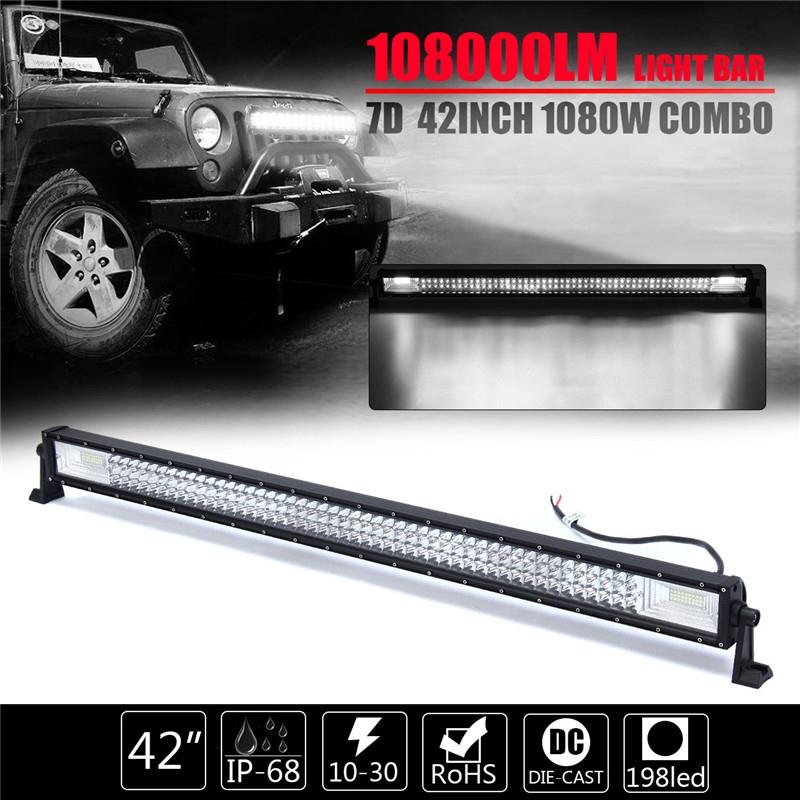 42inches LED light bar 1080W Led Work Light 198LED 12v 24v Spot Flood Combo LED Bar Offroad for Truck 4x4 4WD ATV Barra