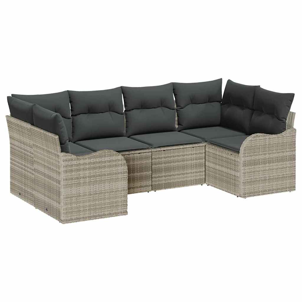Garden Sofa Set Light Grey Poly Rattan