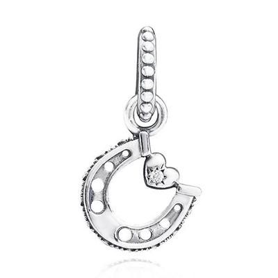 [PANDORA] 799157C01 Good Luck Horseshoe Pendant and Dangle Silver Charm