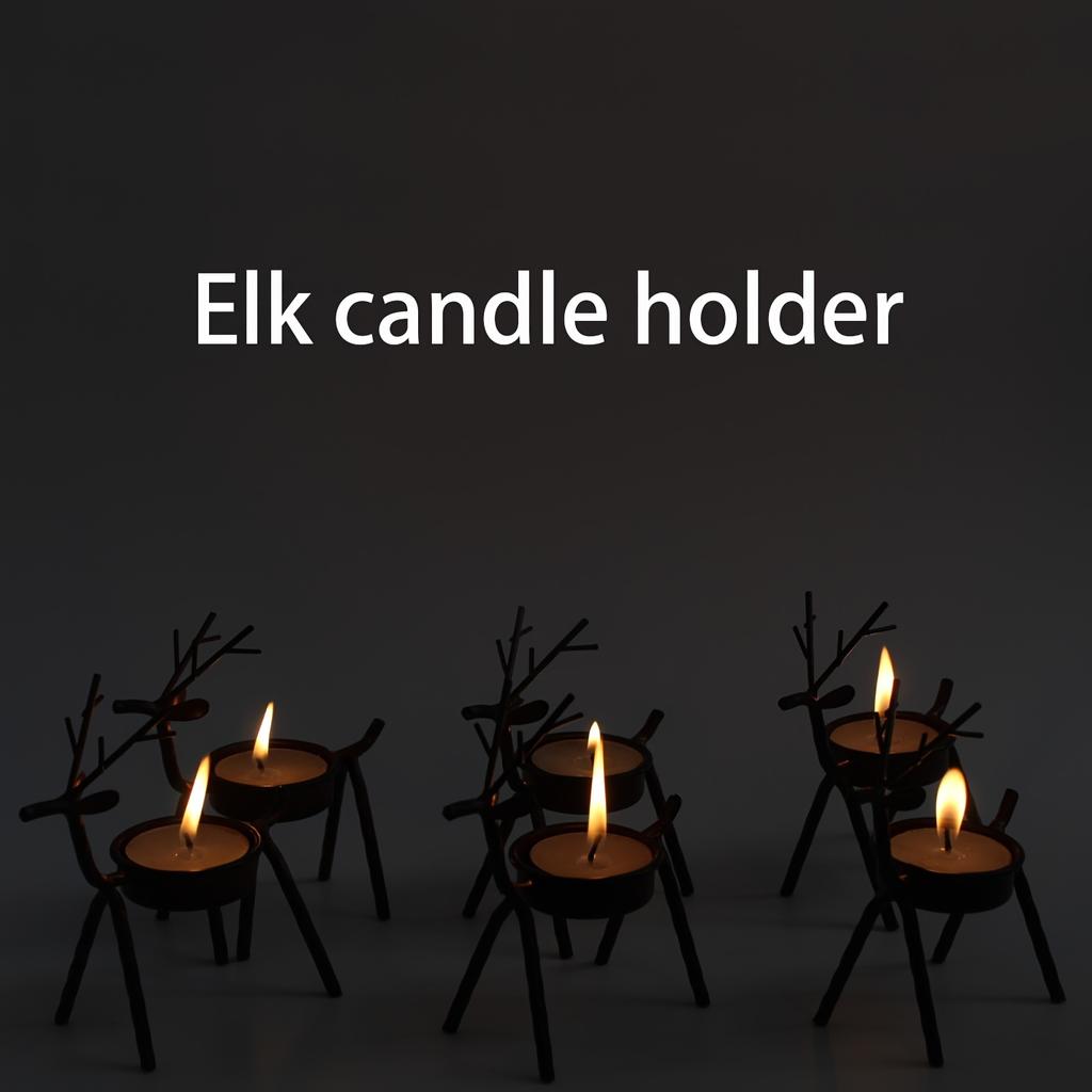 Iron Craft Deer Candle Holder Stand Home Table Desk Birthday Party Decor Metal Artwork