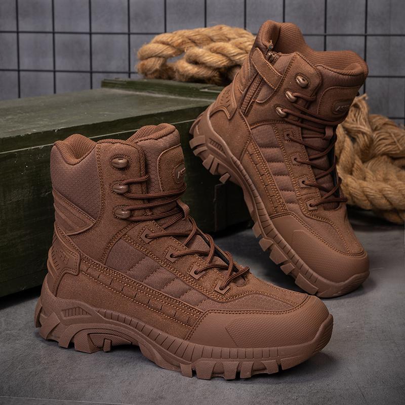 New Men's Tactical Hiking Boots, Shock-absorbing Non-slip Desert Boot, Winter Outdoor Camping Trekking Shoes
