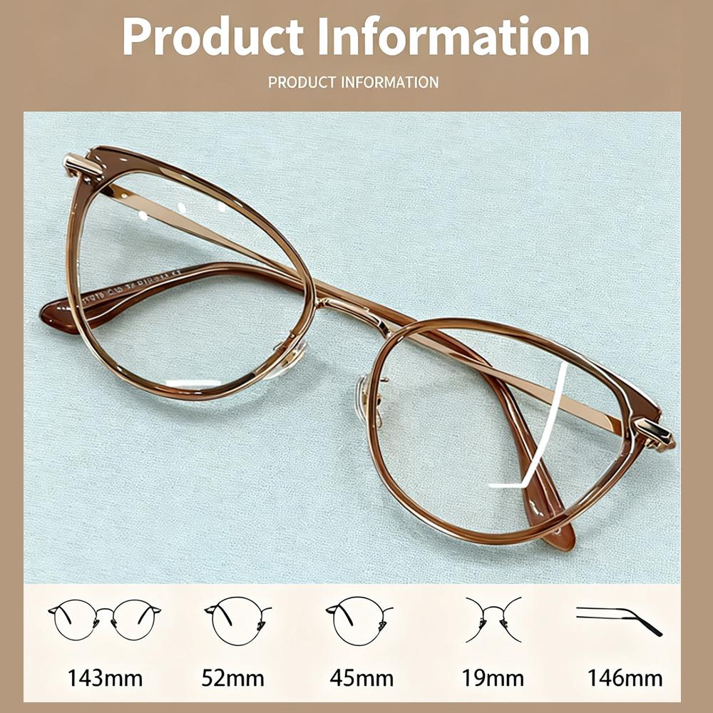 Cat Eye Presbyopia Glasses HD Anti Blue Light Reading Glasses for Women and Men Metal Frame Eyeglasses Unisex
