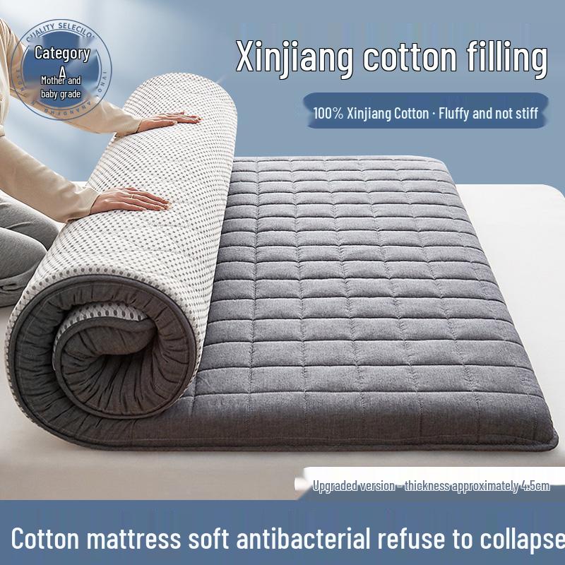 Soft Xinjiang Cotton Mattress Pad for Home or Dorm - Single/Double