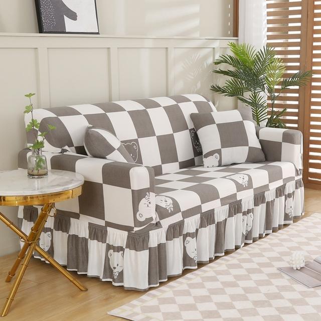 Designs Printed Hem Sofa Cover For Cushions Sofa Love Seats Chaise Lounge Stretch Pattern Slipcover In Living Room