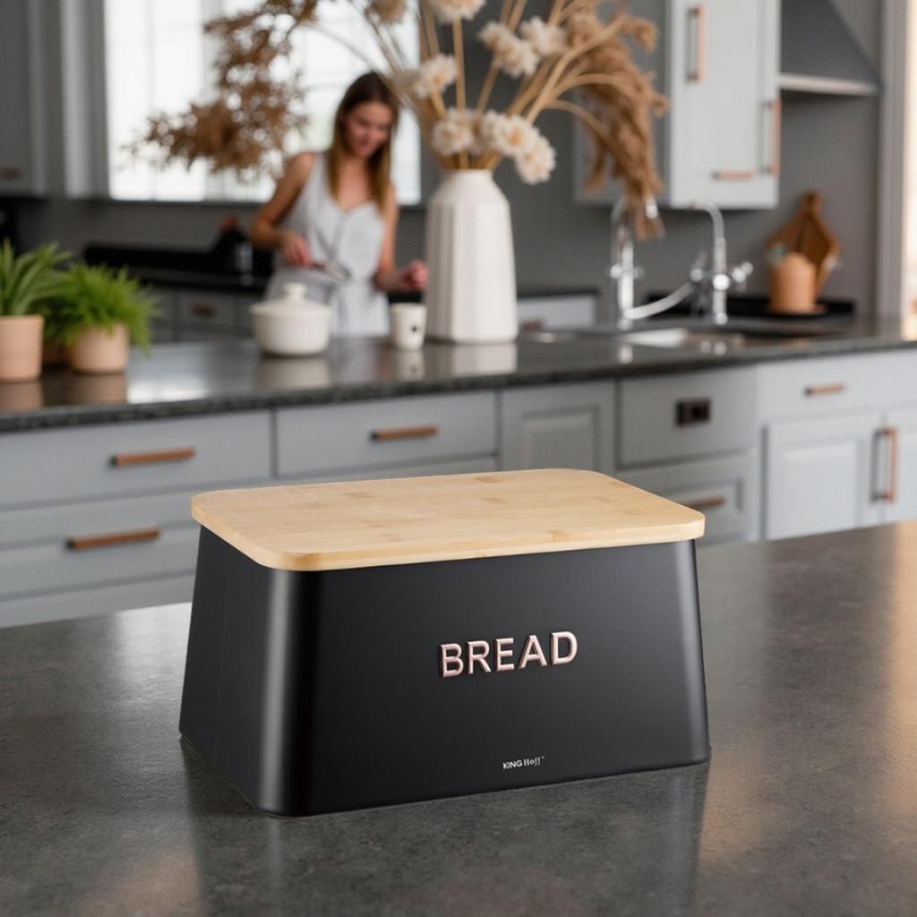 Chlebak Stalowy Z Deską Do Krojenia Kinghoff Kh-1948