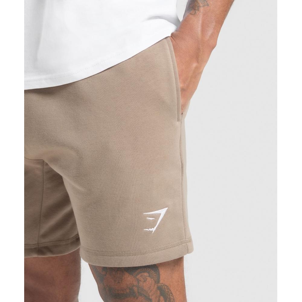 Gymshark Crest 7 Shorts Lifestyle Brown A2a1s Nc0s