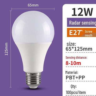 Radar Motion Sensor 12W Rechargeable LED Light