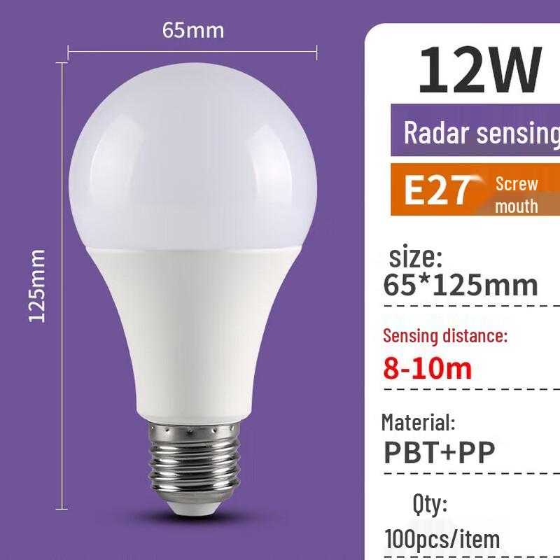 

Radar Motion Sensor 12W Rechargeable LED Light