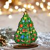 DIY Malerei Weihnachtsbaum Dreidimensionales Aufstellschild, Diamond Dot Painting Holz Tischaufsteller