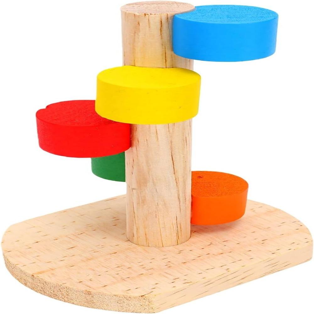 Colorful Small Animal Toy Wood Chew Climbing Toy Cute Pet Climbing Ladder  Cage Enrichment