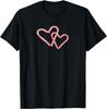 Candy Cane Hearts Graphic Tee Interlocking Peppermint Christmas Holiday T-Shirt