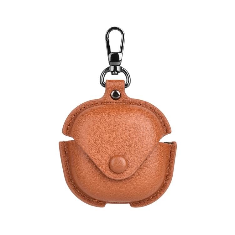 Business Leather Earphone Case For Samsung Galaxy Buds4 / 4 Pro, PU Leather Shockproof Protective Cover with Hook
