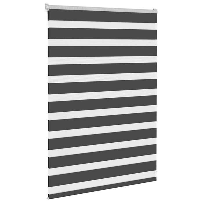 VidaXL Store zèbre noir 100x100 cm largeur du tissu 95,9 cm polyester, store à enrouleur zébré, store zébré pour fenêtre, 4014209