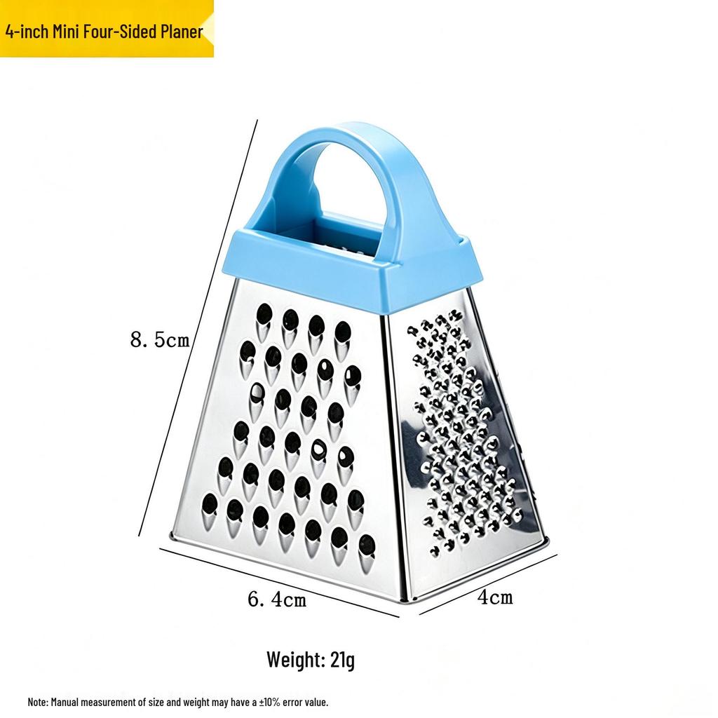 Stainless Steel 4-inch Mini Four-Sided Multi-functional Grater for Ginger and Cheese