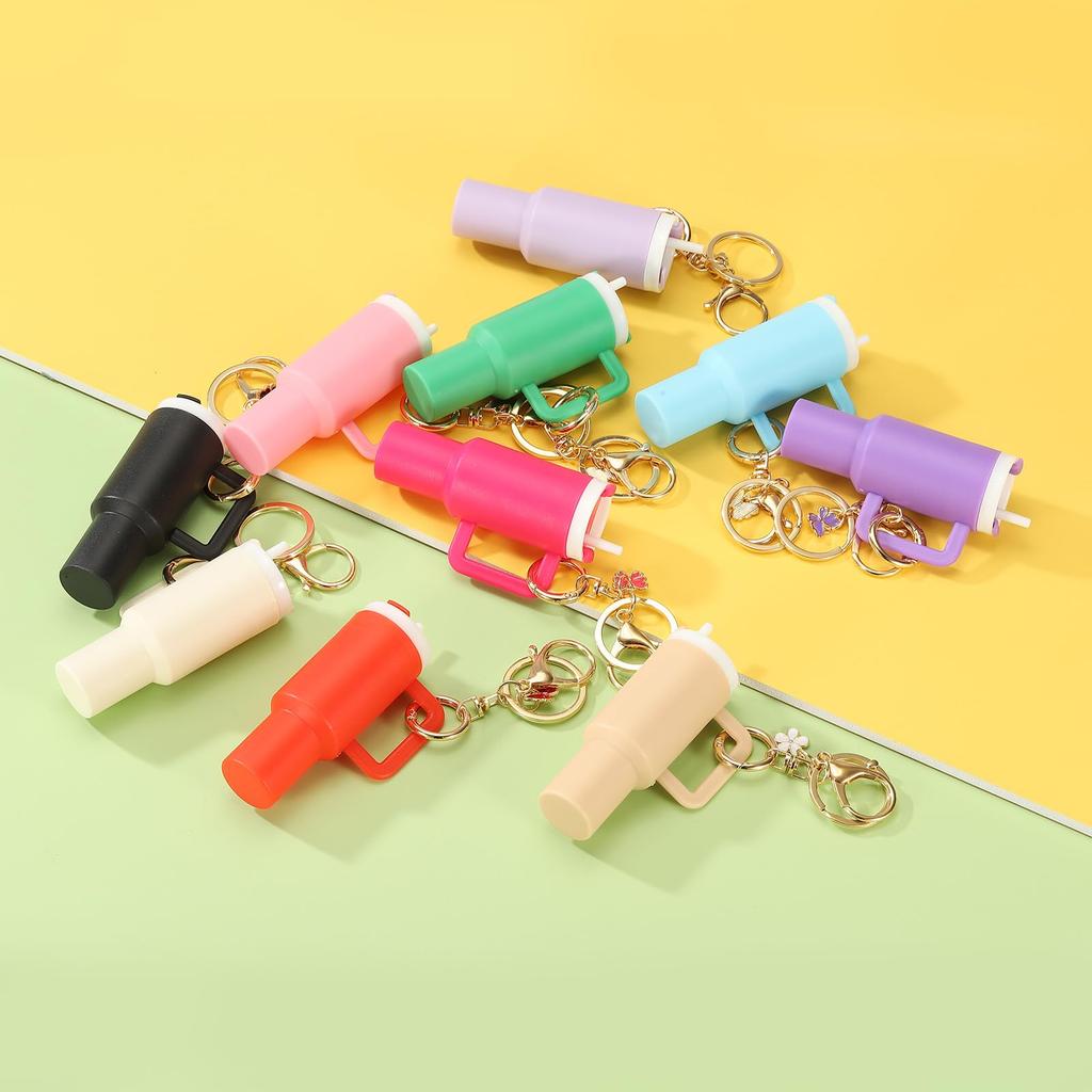 [PATIKIL] Mini Tumbler Keychains, Set of 2 Cute Mini Cup Keychains, Lip Balm Holder Keychain Accessories, Cup Decoration for Women's Wallets,
