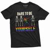 Dare To Be Yourself LGBTQ T-shirt Gay Lesbian Mens Womens Pride Month Tee Shirt Equality Skeleton Tshirt