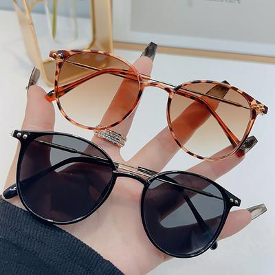 New Arrival Metal Round Sunglasses Fashion Gradient Lens for Women Men Travel Outdoor Sun Glasses