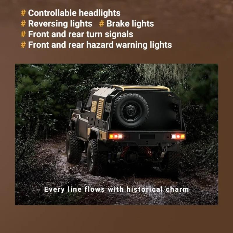 1/12 Full Scale RC Crawler 4-wheel Drive Off Road Remote Control Pickup Truck with Led Light Rechargeable Climbing Vehicle Hobby Toys for Boys Adult