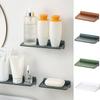 Bathroom Shelf Wall Mounted Shower Storage Rack White Organizer Shampoo Cosmetics Holder Bathroom Kitchen Organizer