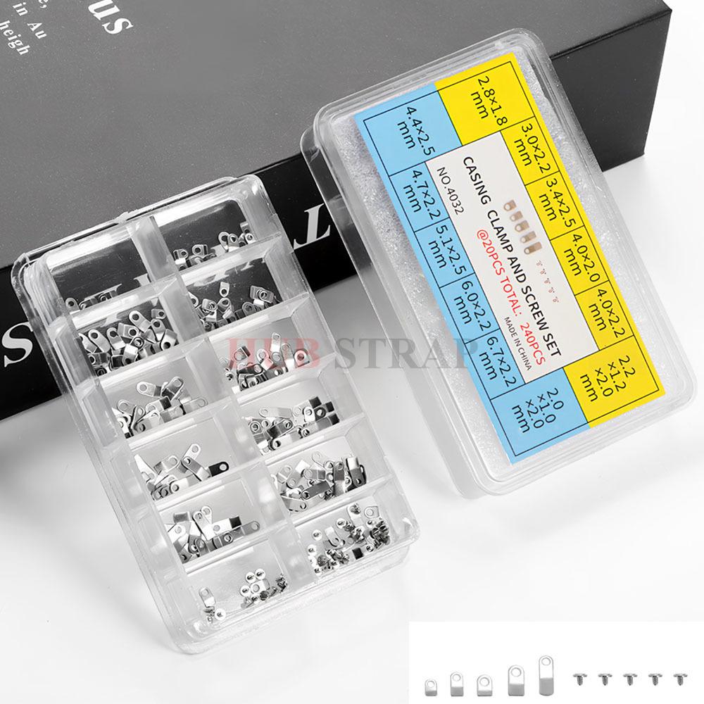 Uhrwerksteile Verbindungsplatten zur Fixierung des Uhrwerks im Gehäuse Schrauben zur Fixierung des Uhrwerks und des Uhrengehäuses