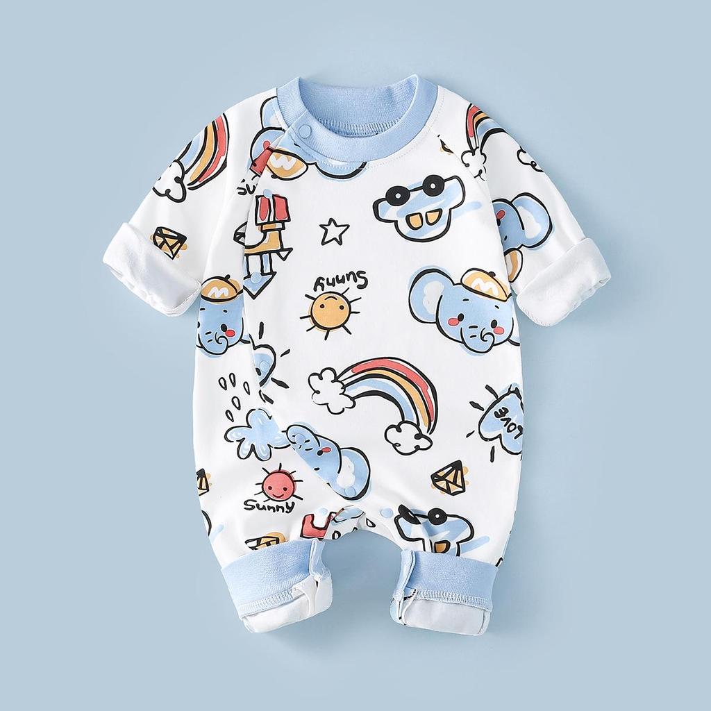 Newborn Unisex Cotton Rompers: Long Sleeve Onesies for Spring & Autumn