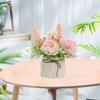 Artificial , Potted with Small Ceramic Centerpieces Bouquet for Decoration