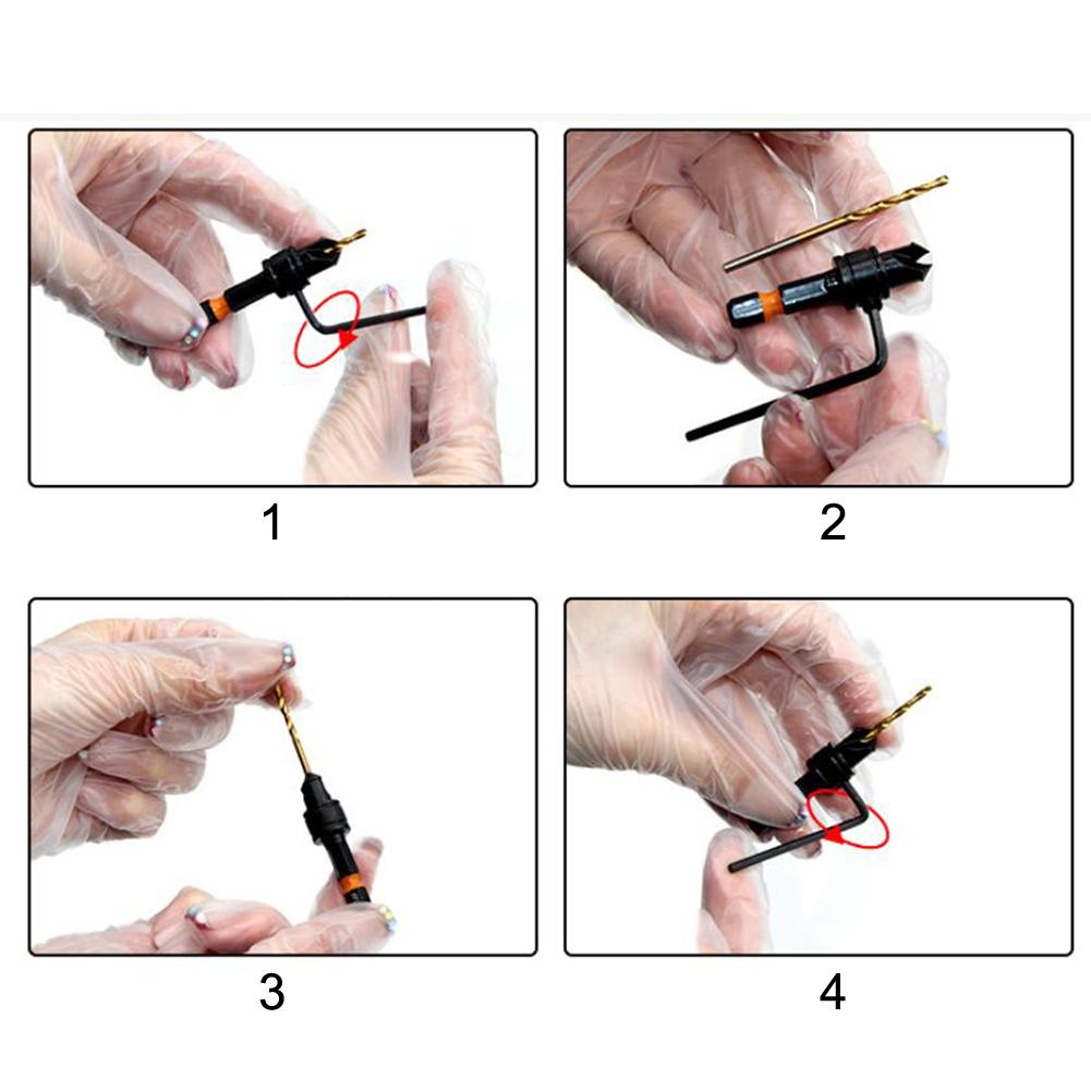DIY Woodworking Project Adjustable Drill Bit 82 Countersink Angle Adjustable Depth Control Clean Burr-free Holes