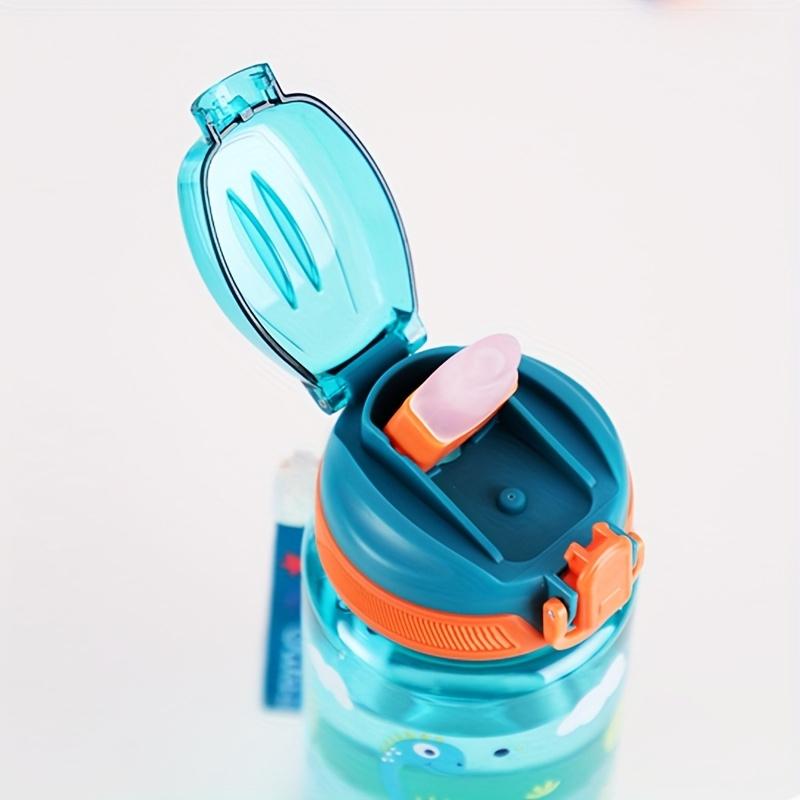 600ml Dinosaur Water Bottle for Kids Water Sippy Cup with Silicone Straw Leakproof Plastic Water Bottles Summer Kids Water Cup
