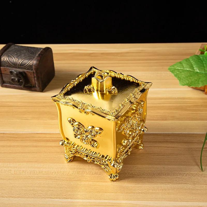 Luxury European Style Plastic Cotton Swab Toothpick Box Living Room Household Retro Cotton Swab Toothpick Sealed Storage Boxs