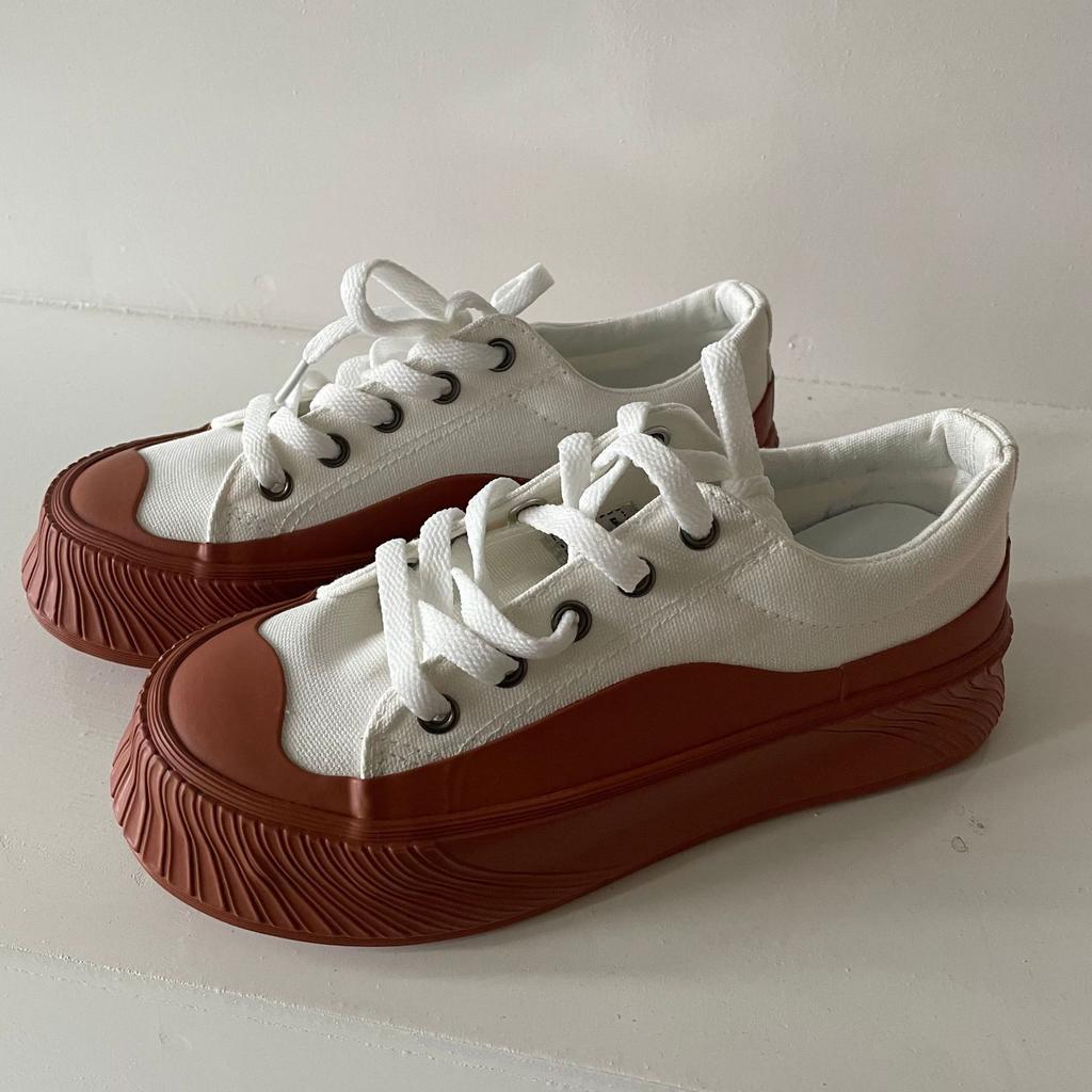 Fashion Womens Breathable Casual Ladies Thick Bottom Shoes 2025 Ins Fashion Soft Flat Big Head Shoes Vulcanized Non-slip Shoes 12-Color