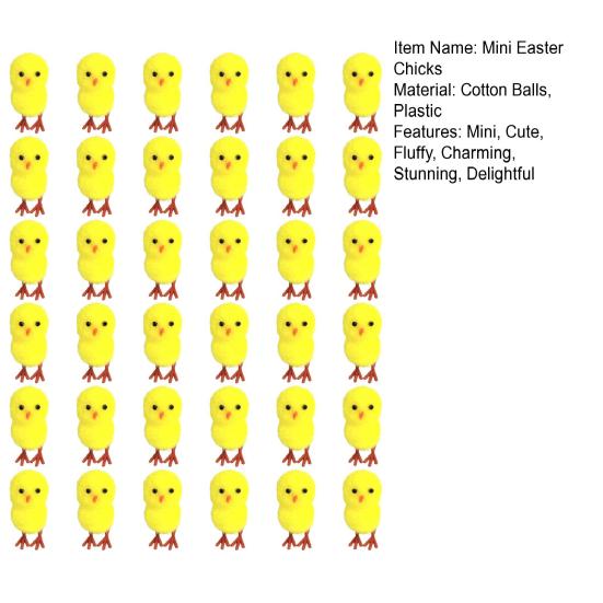 Mini Easter Fluffy Chicks 1.18" Soft Plush Chick Figurines Cute Yellow Small Chenille Chicks for Easter Party Supplies