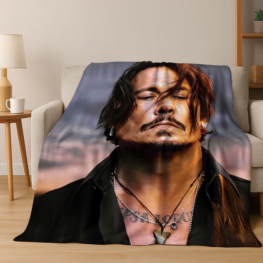 26 Stili Johnny Depp Arte Coperta di Flanella, Calda e Accogliente Morbida Coperta da Divano per Casa Camera da Letto Letto Divano Picnic Ufficio Copertura Regalo bambino