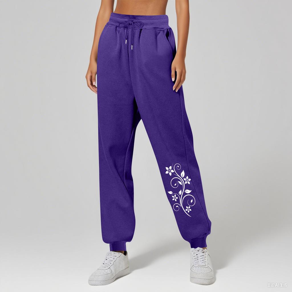 Ladies' Printed Unisex Casual Pocket Drawstring  Pants