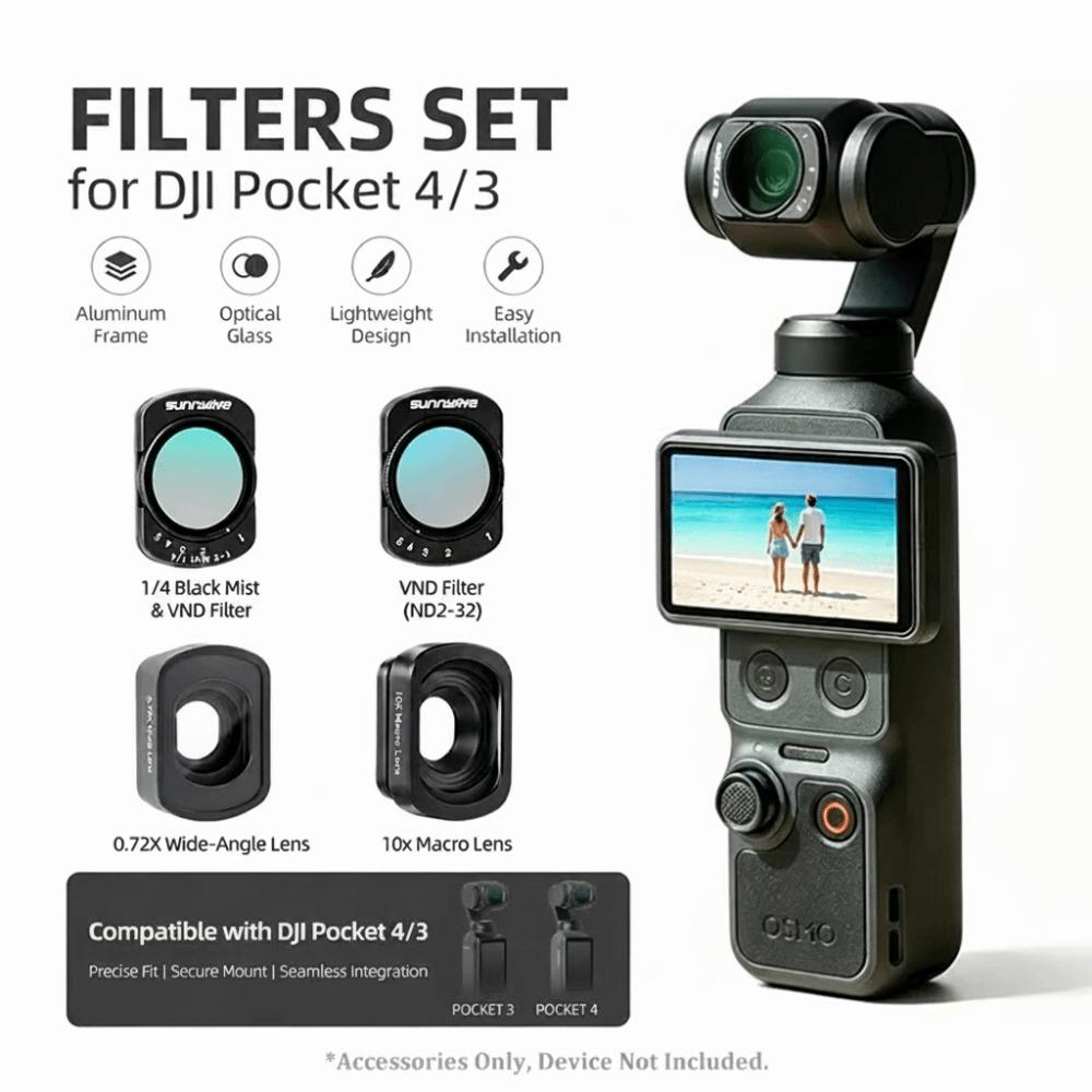ND2-32 Wide-Angle Lens Adjustable Macro Lens for DJI Osmo Pocket 4 3 Camera Accessories