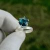 Friendship Day Deal 925 Silver Indicolite Stone Bezel Statement Solitaire Ring