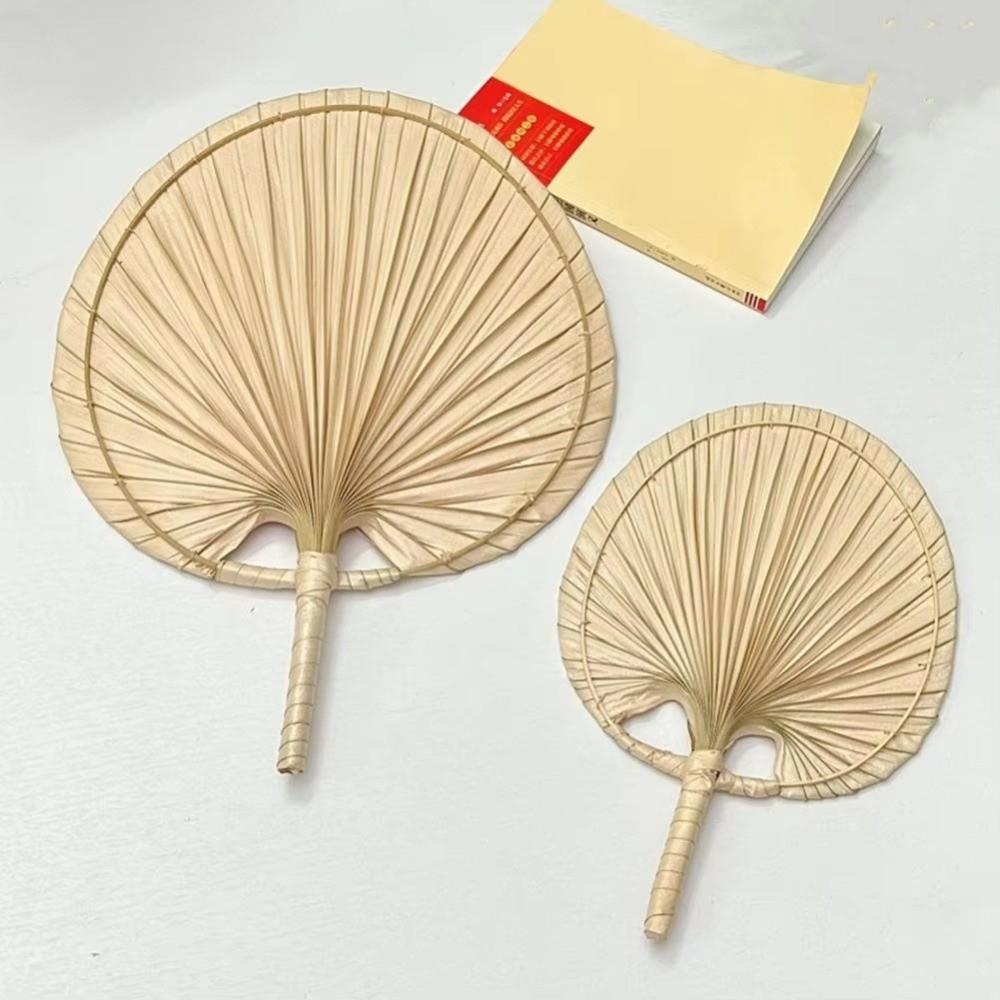 Portable Hand-woven Palm-Leaf Fan Lightweight Summer Cooling Fan  Wedding Decoration