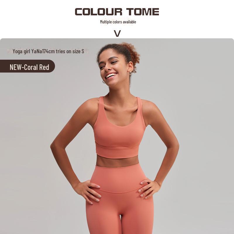 Traje de Yoga Europeo Americano de Espalda Cruzada: Sujetador Deportivo Adelgazante y Pantalones de Fitness con Bolsillo Sin Marcas