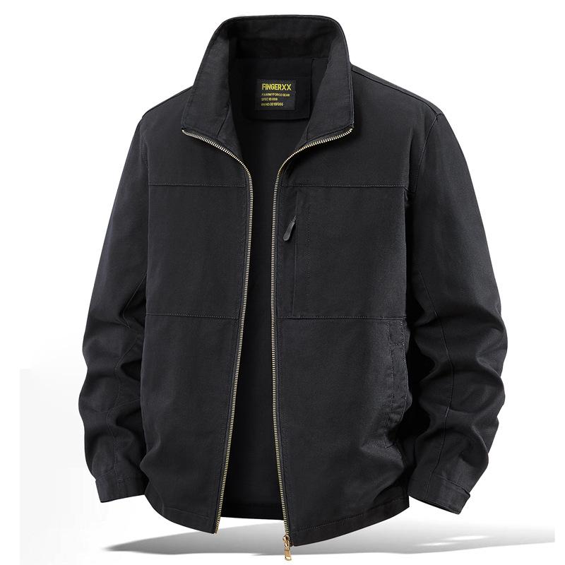Trendy Plus Size Retro Color Block Workwear Jacket with Lapel