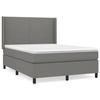 3131274 vidaXL Lit à sommier tapissier avec matelas Gris foncé 140x200cm Tissu