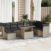 VidaXL Garden Lounge Set 9 Pcs with Light Grey Cushions Wicker 3326213