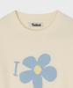 FALLETT Drawing Flower Short Sleeve Knit Ivory