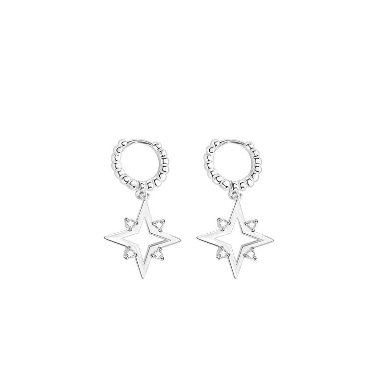 Kryssstjerne Ørespenne Dame Mote Lett Luksus Temperament Allsidige Øredobber Gave Dame