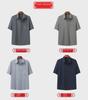 Ice Silk Short-Sleeve Summer Shirt for Middle-Aged and Elderly Men