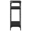 Side Table with Shelf Black Oak Effect 40 X 30 X 75 Cm