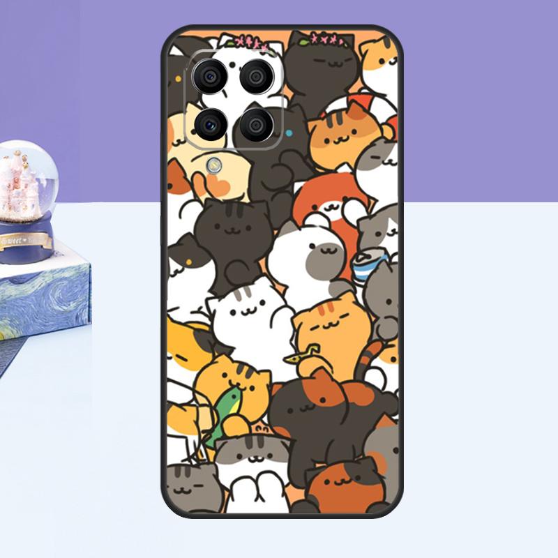 Cute Cartoon Cat Case For Samsung Galaxy M14 M54 M13 M23 M16 M11 M21 M31 M20 M34 M52 M32 M12 M36 M56 M15 M55