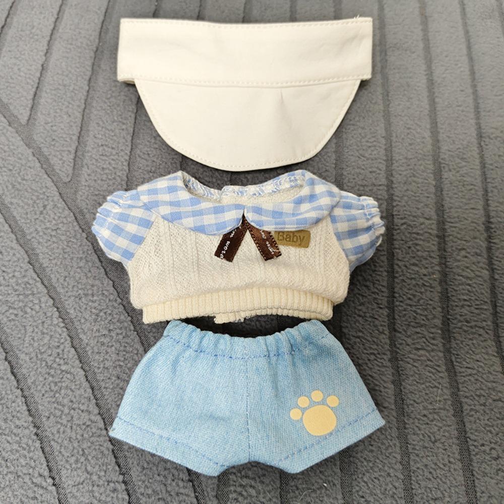 T-shirt Doll Clothes Outfit Bear Hat Doll Dress Up Set 10cm Cotton Doll Clothes  10cm Cotton Doll