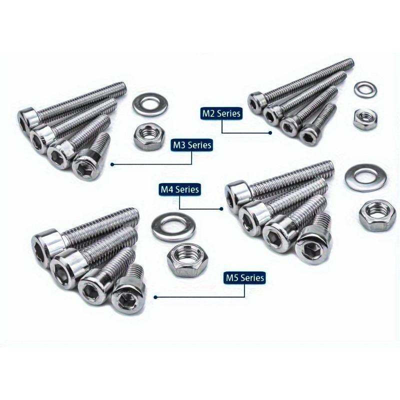 880pcs M2 M3 M4 M5 Cup Head Screws Bolts for Hardware Manufacturing Industry