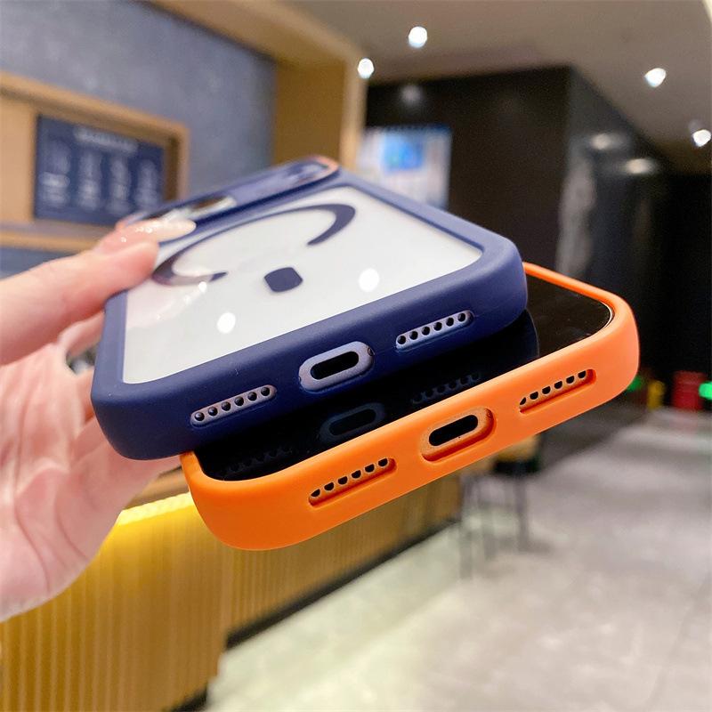 Transparent Magnetic Case for iPhone 17 Pro Max, Apple 16, Drop-Proof Protection