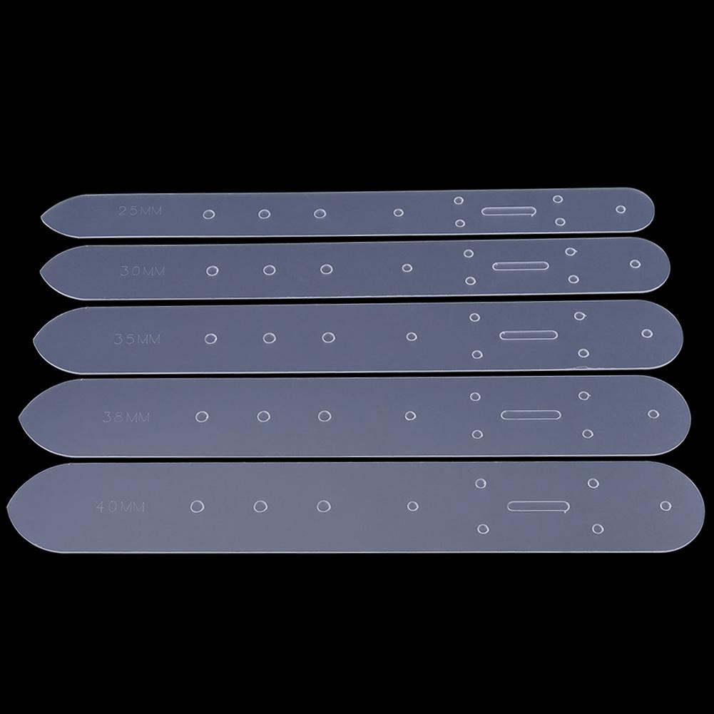 5Pcs Translucent Belt Buckle Holes Templates Leather Punching Craft Module DIY Tool