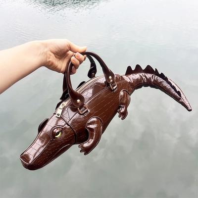 Creative Crocodile Shape Handbag Fashionable High-quality Leather Shoulder Bag Personality Special-shaped Ladies Messenger Bag